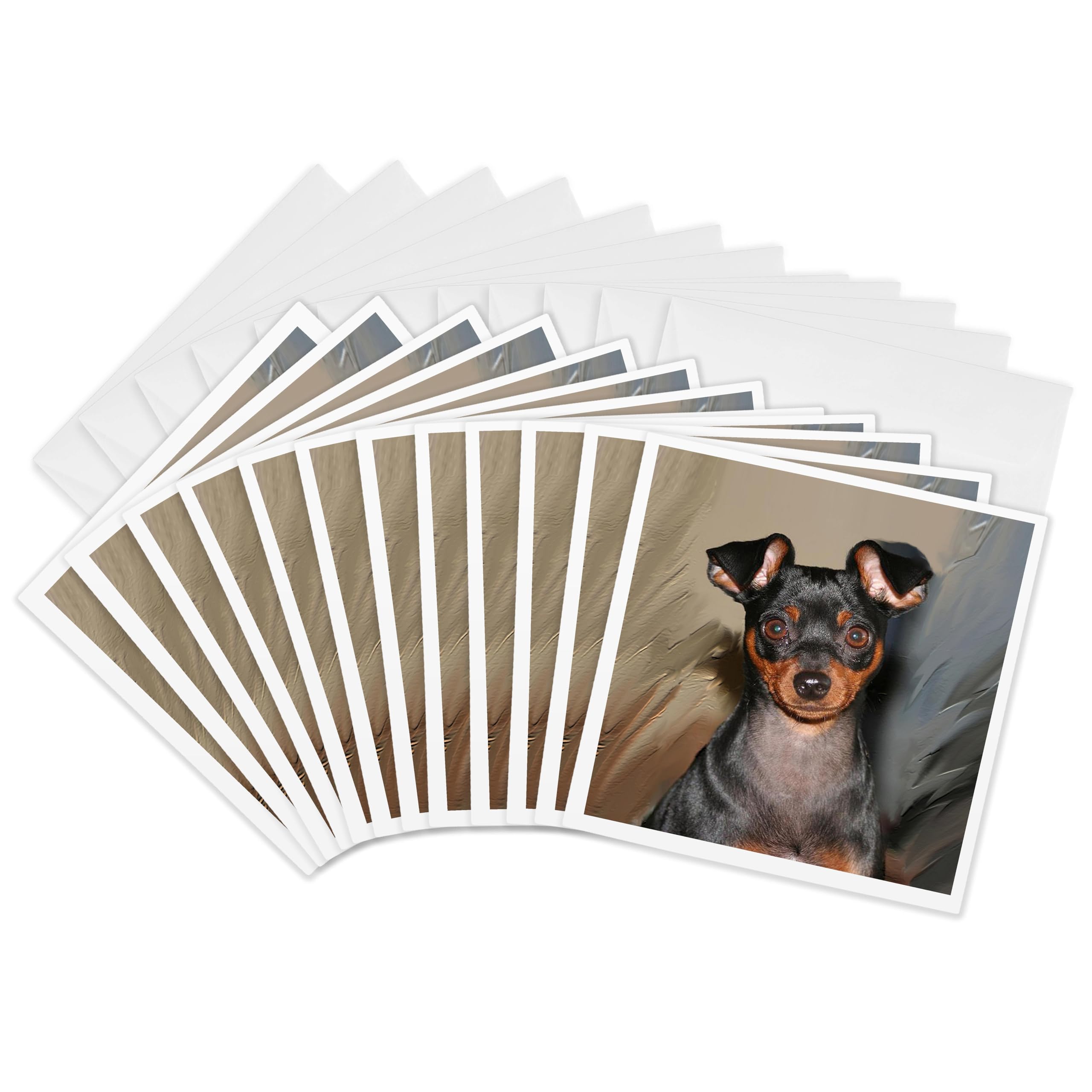 3dRose gc_4555_2 6 x 6-Inch "Miniature Pinscher" Greeting Card (Pack of 12)
