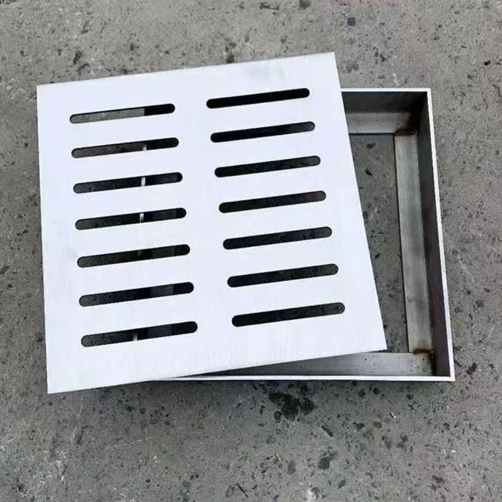 Cubiertas para tanque séptico de acero inoxidable resistente y rejillas de drenaje para entrada y patio, duraderas, resistentes al óxido, 35 x 35 cm, ideal para uso en exteriores