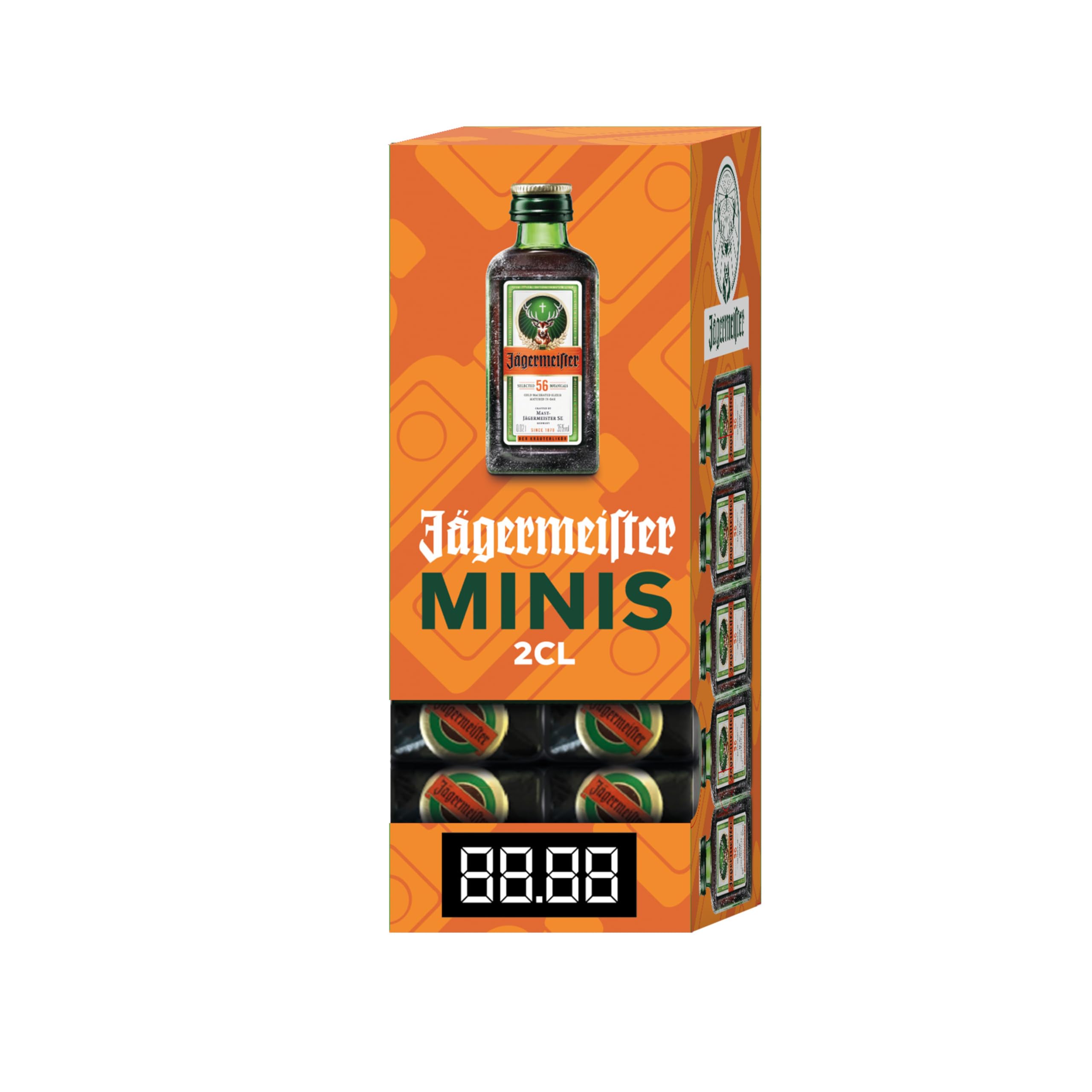 Jägermeister Herbal Liqueur | 12x2cl Gravity Pack | 35% ABV | German Liqueur | Spirits | 56 Herbs & Botanicals | Best Served as an Ice Cold Shot