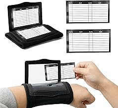 LEZED Playbook Wristband avec 2 Cartes Papier Noir Poignet Playbook Bracelet de Football Réutilisable Sports Bracelet Playbook pour Les Activités Sportives comme Le Football, Le Baseball, Le