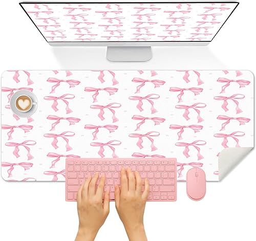 Miniatura 13 de Britimes Alfombrilla de Escritorio Rosa Oro Rosa Dorado Negro Antideslizante de Cuero PU Grande para Teclado y Ratón Accesorios de Escritorio de oro