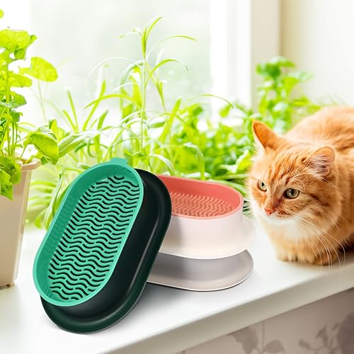 Miniatura 9 de Veemoon Juego de 3 macetas de hierba para gatos, kit de cultivo hidropónico de hierba para gatos, bandeja con agujeros de drenaje, limpia, sin