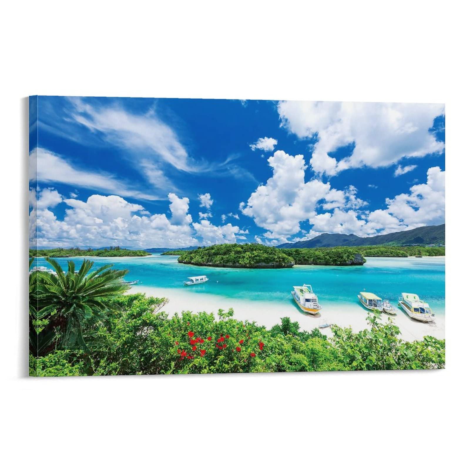 Amazon.co.jp: アートパネル 装飾画 日本の風景 石垣島の碧い海-沖縄