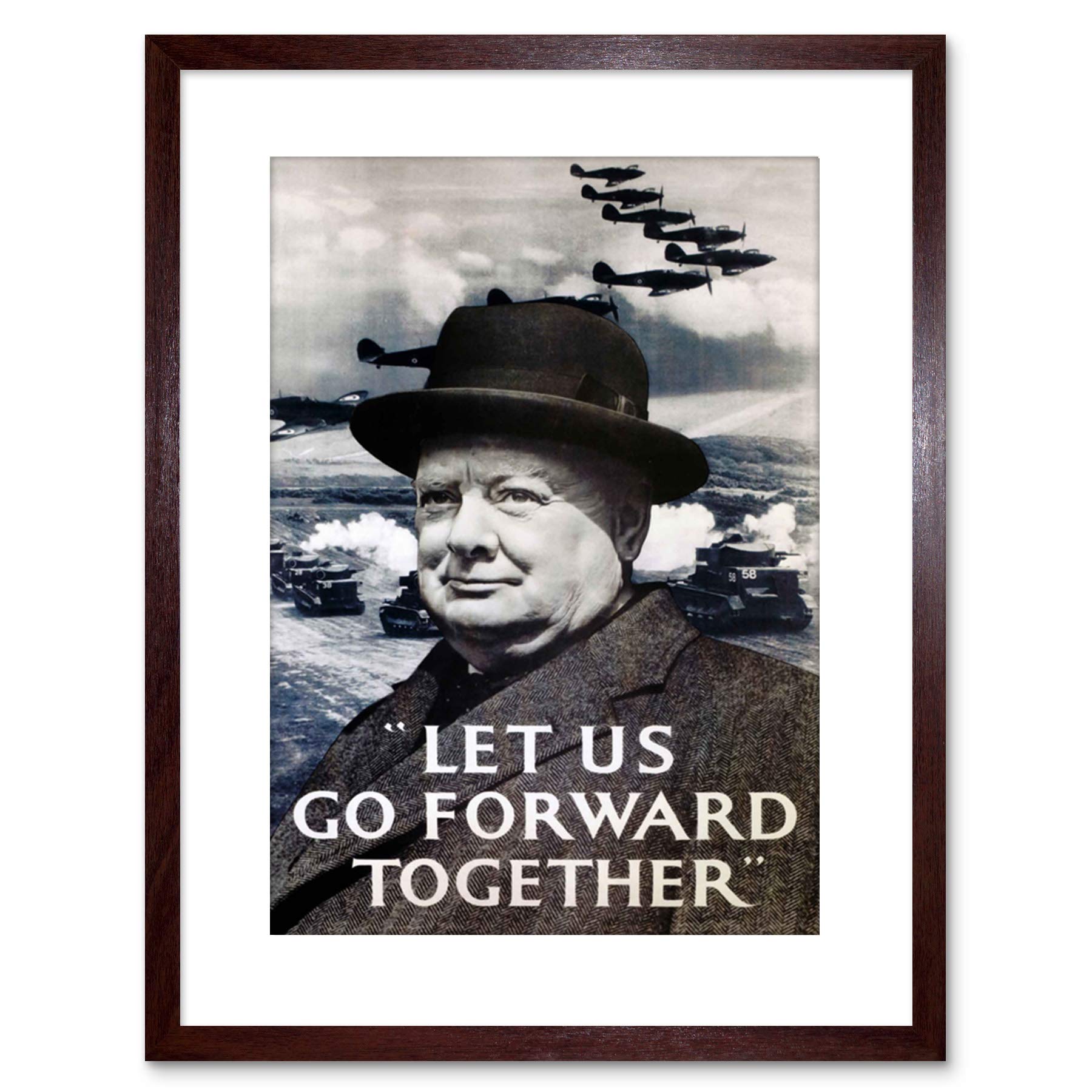 Wee Blue Coo Ad War Churchill Winston Victory Britain WW2 Framed Wall Art Print