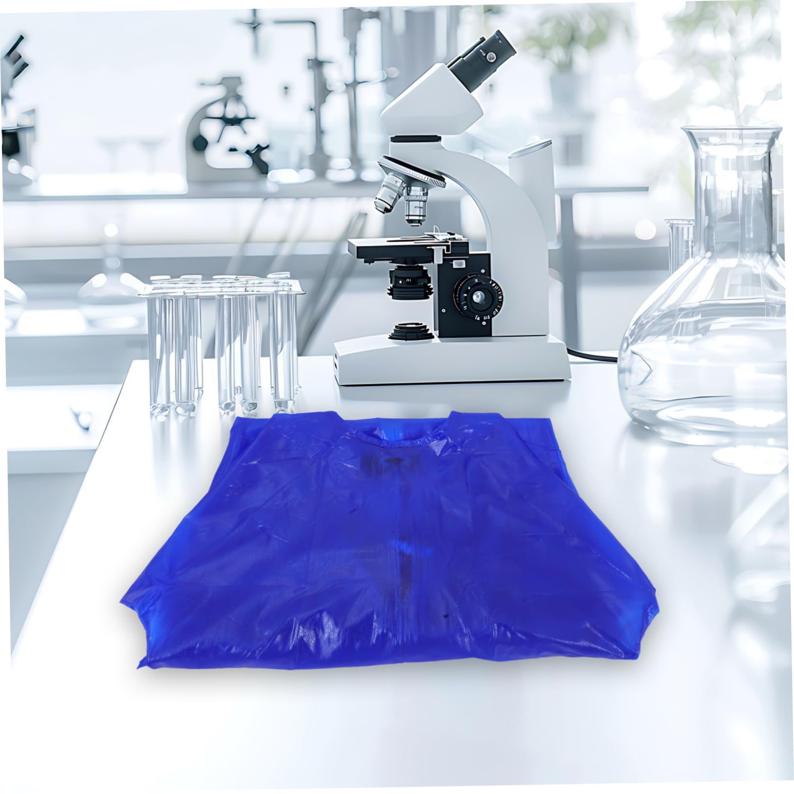 NUOBESTY Langarmbluse Laborkittel Wasserdichte Schürzen Geschirrspülschürze Wasserdicht Schürzen Masse Küchenschürzenärmel Laborjacke Bulk-schürzen Blue Pvc