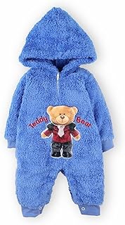 سالوبيت تيدي بير من الفرو عالي الجودة، لون ازرق، مقاس 1 من 3-6 اشهر