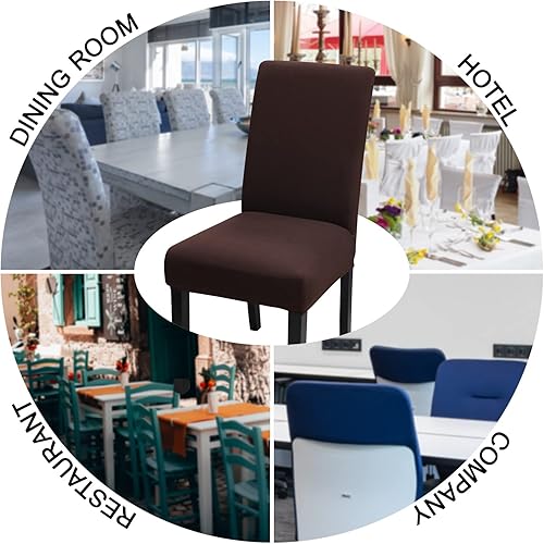 Miniatura 8 de JQinHome Juego de 8 fundas para sillas de comedor, de alta elasticidad, extraíbles y lavables, fundas protectoras para sillas en casa, fiesta,