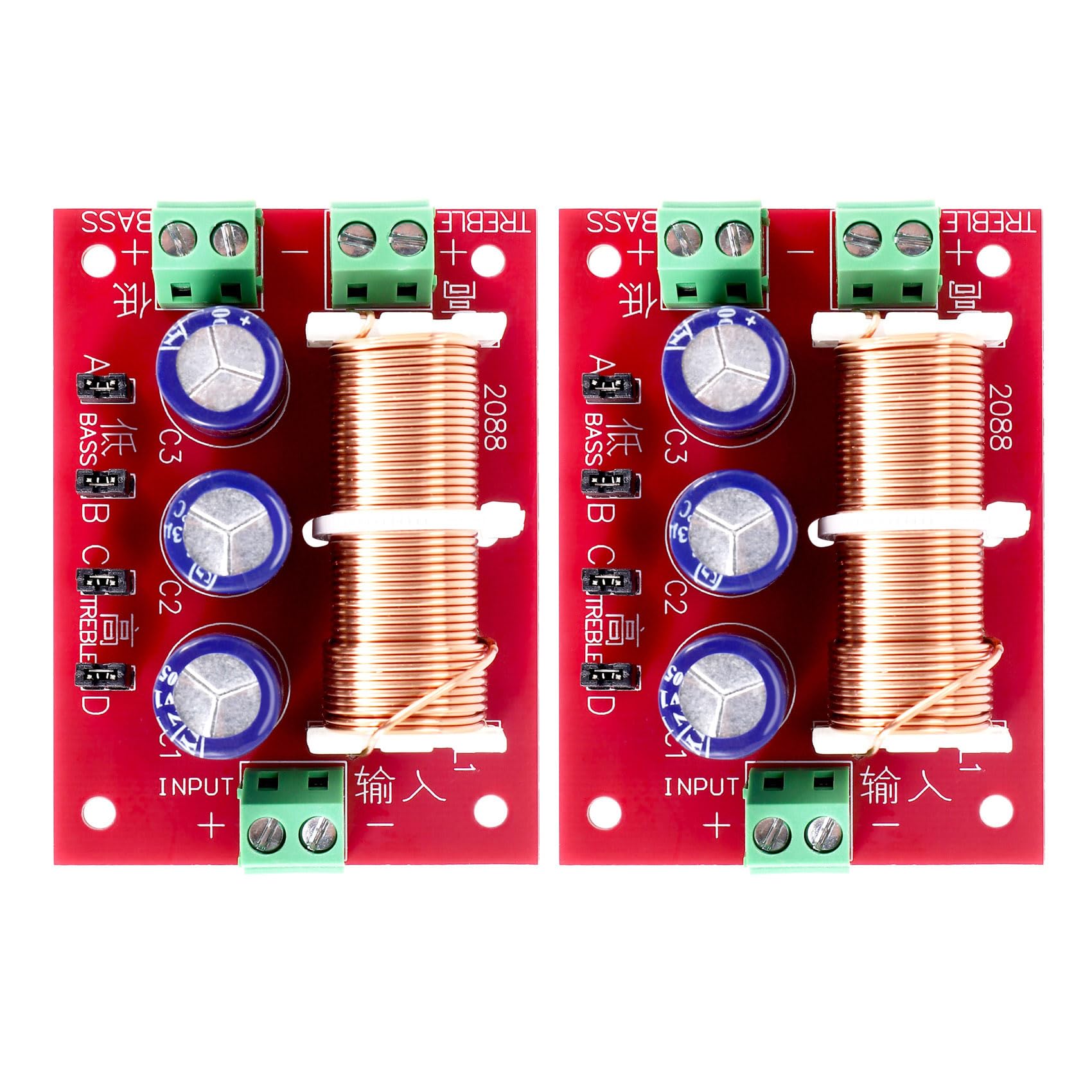 YLY-2088 Audio Frequenza Divisore 400W Regolabile 2 vie Crossover Filtri Gamma Alto Basso Frequenza Divisore