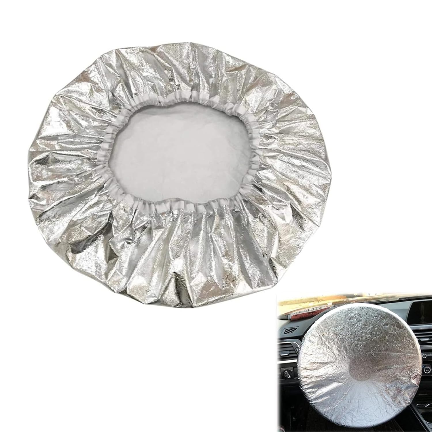 MagiSel Pokrowiec na kierownicę, uniwersalny daszek przeciwsłoneczny, aluminium, srebrny, akcesorium do samochodu, SUV-a, furgonetki, ciężarówki
