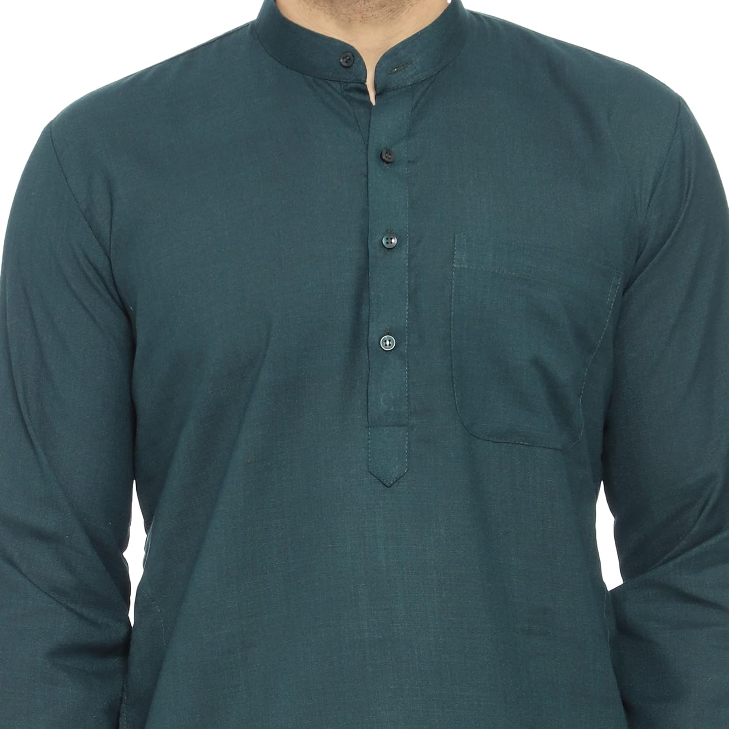 Men Cotton Blend Kurta Pyjama Set Party Fashion Regular Ethinic Wear Indian Dress Gift for Men - Image 4