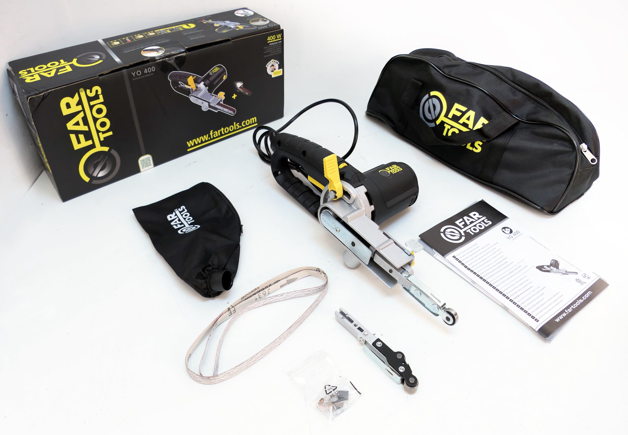 Fartools Ponceuse Lime 400W avec 2 Bras Réglables 9/13 mm Noir