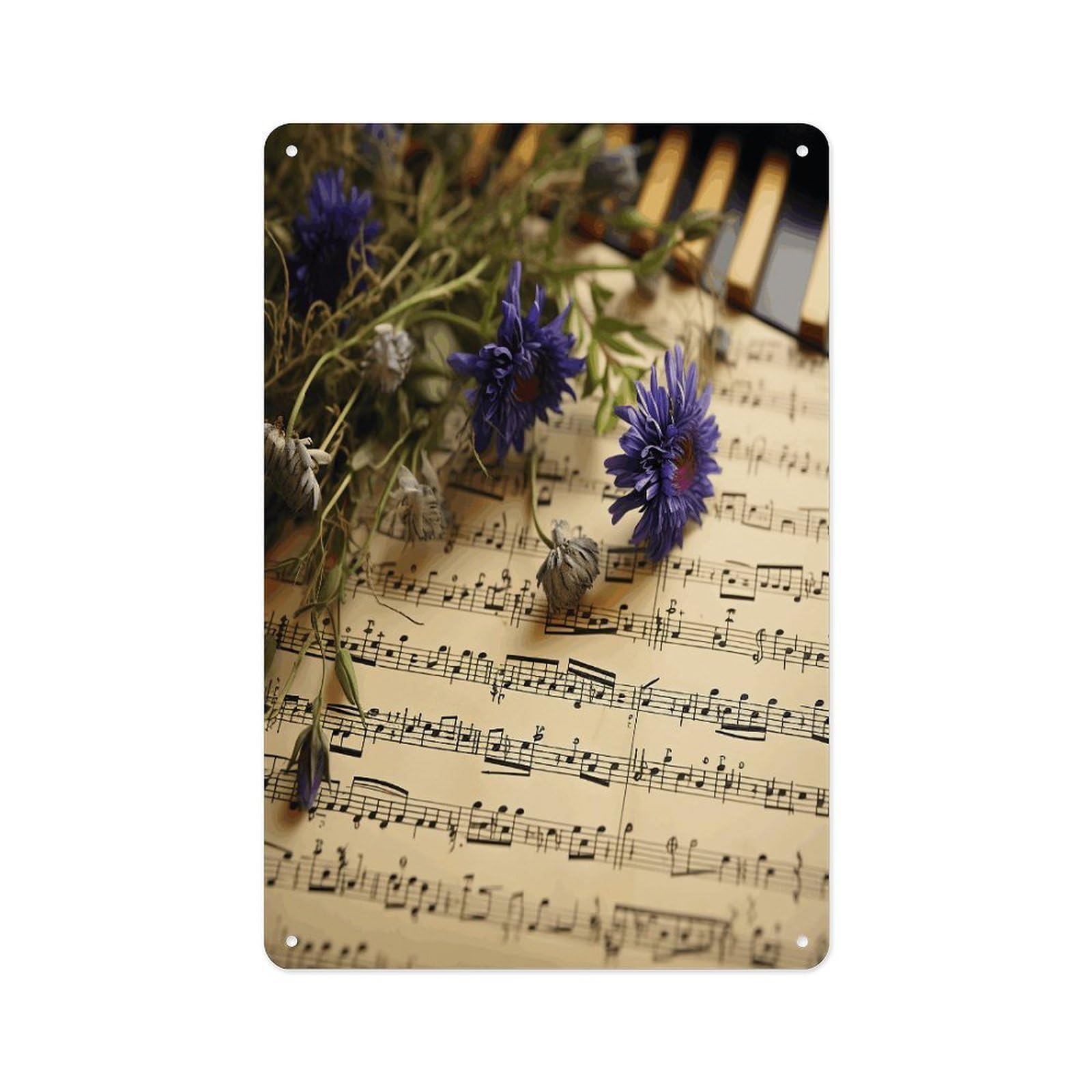 Fekiloot Style Music Sheet Wall Decor Metal Signs Tin Signs Poster