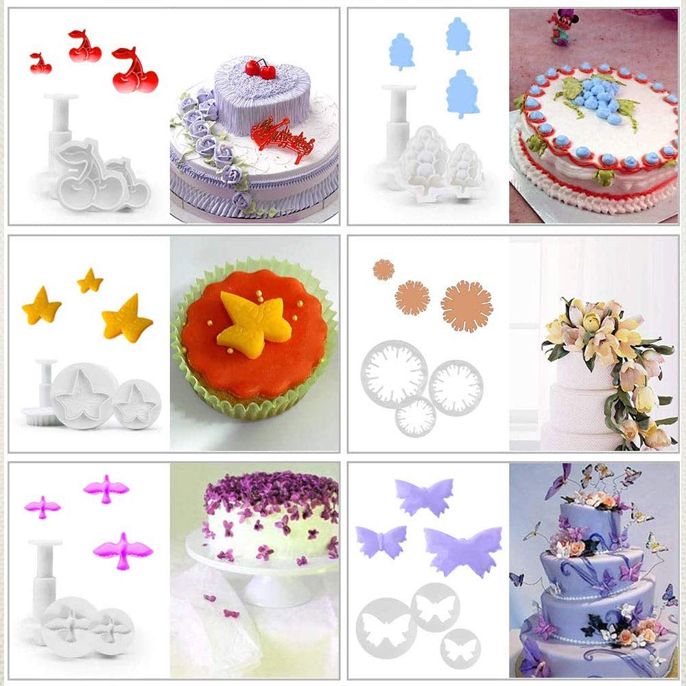 Juego de 108 moldes para fondant, letras, números y moldes para hornear, decoración de tartas, fondant, herramientas de modelado para tartas, herramientas para decoración de tartas