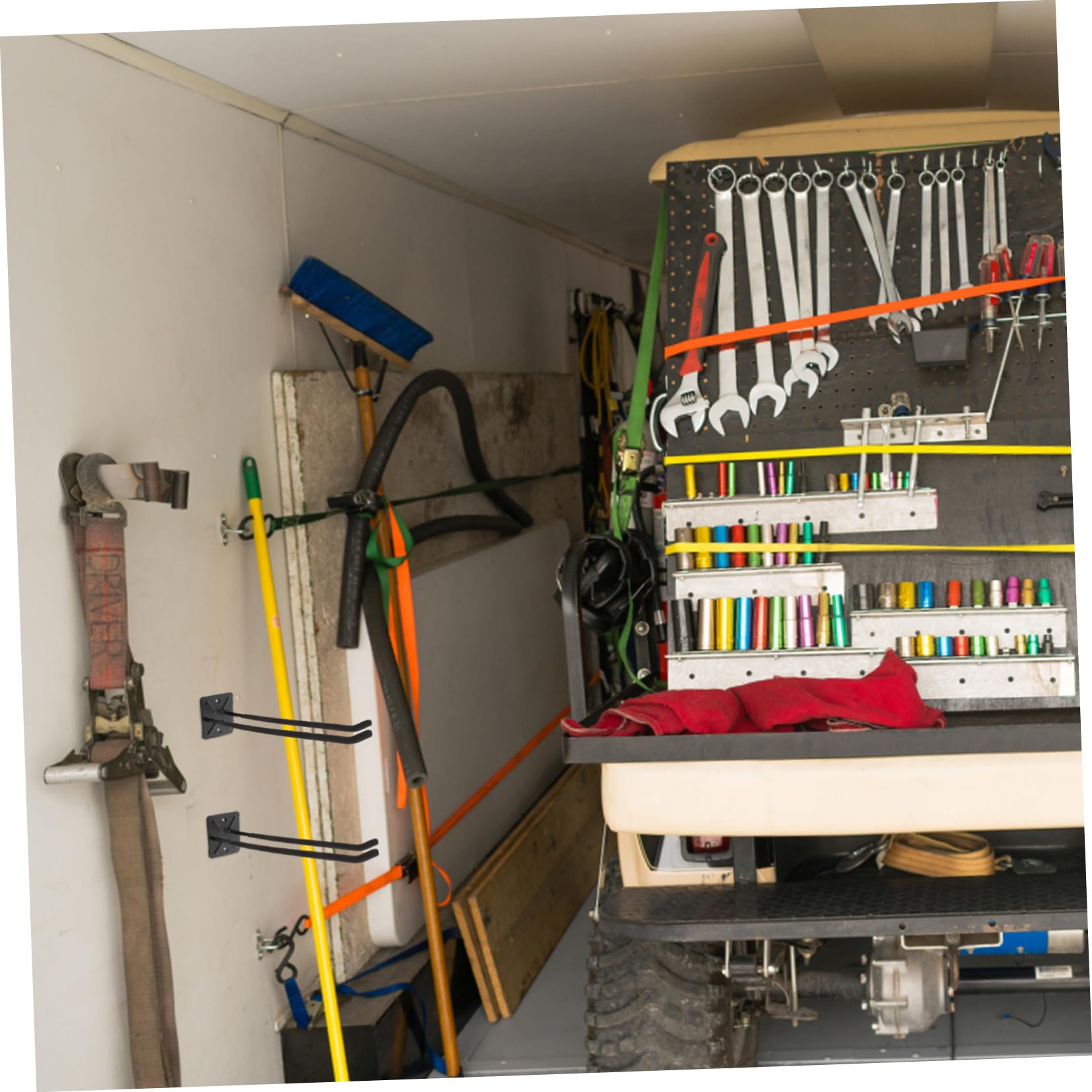 Alipis Schwere Garagenhaken zur Wandmontage für Autoreifen und Werkzeug Doppel Linien Konstruktion aus Eisen für Garage und Lager