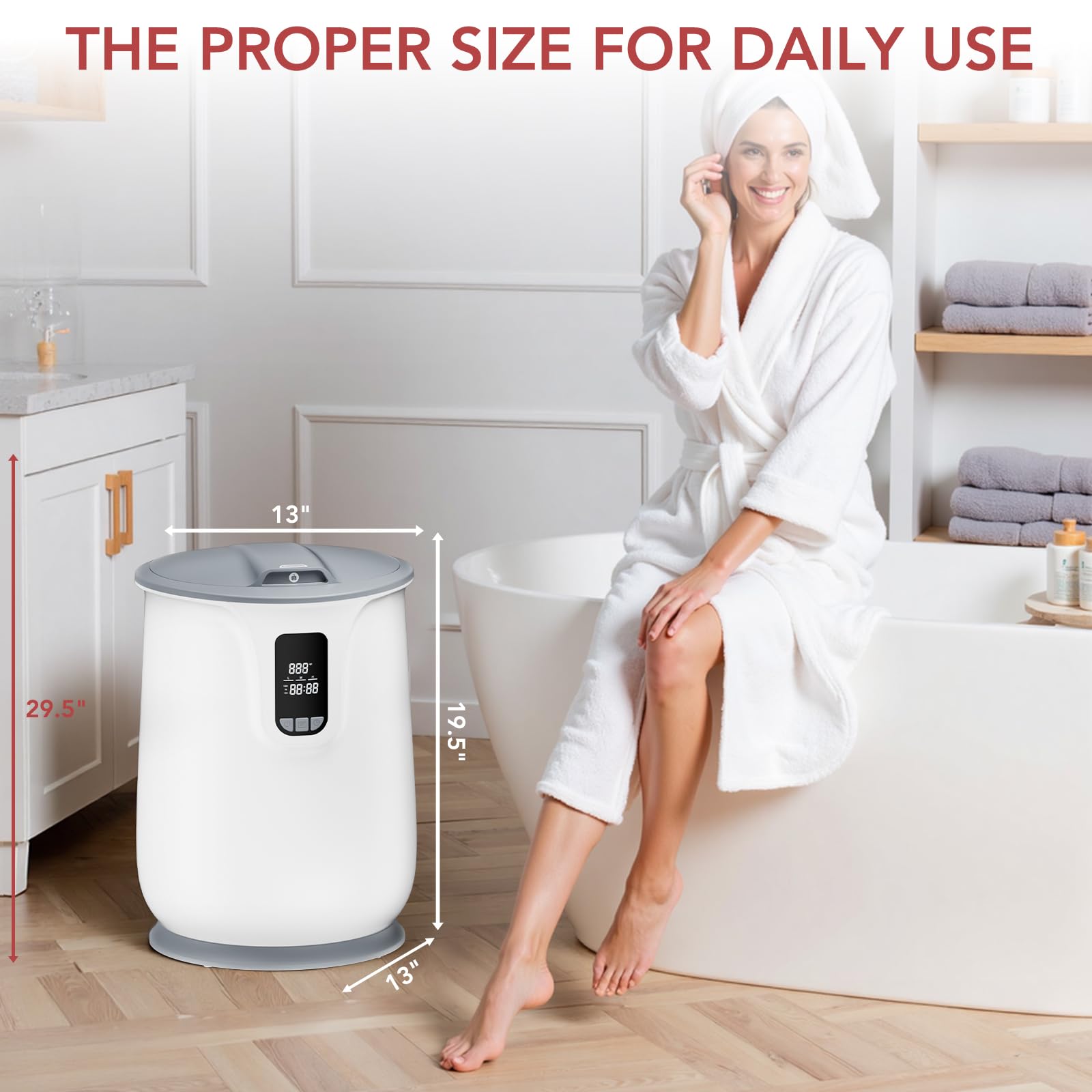 Electactic Scaldasalviette grande da 20 litri per bagno, anche riscaldato per asciugamani, accappatoi e coperte di grandi dimensioni, scaldasalviette per spa con timer 24 ore, temperatura regolabile