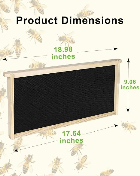 vensovo 10 Pack Bee Frames Deep - Bee Hive Frames and Wax Foundations Black Beehive Frams