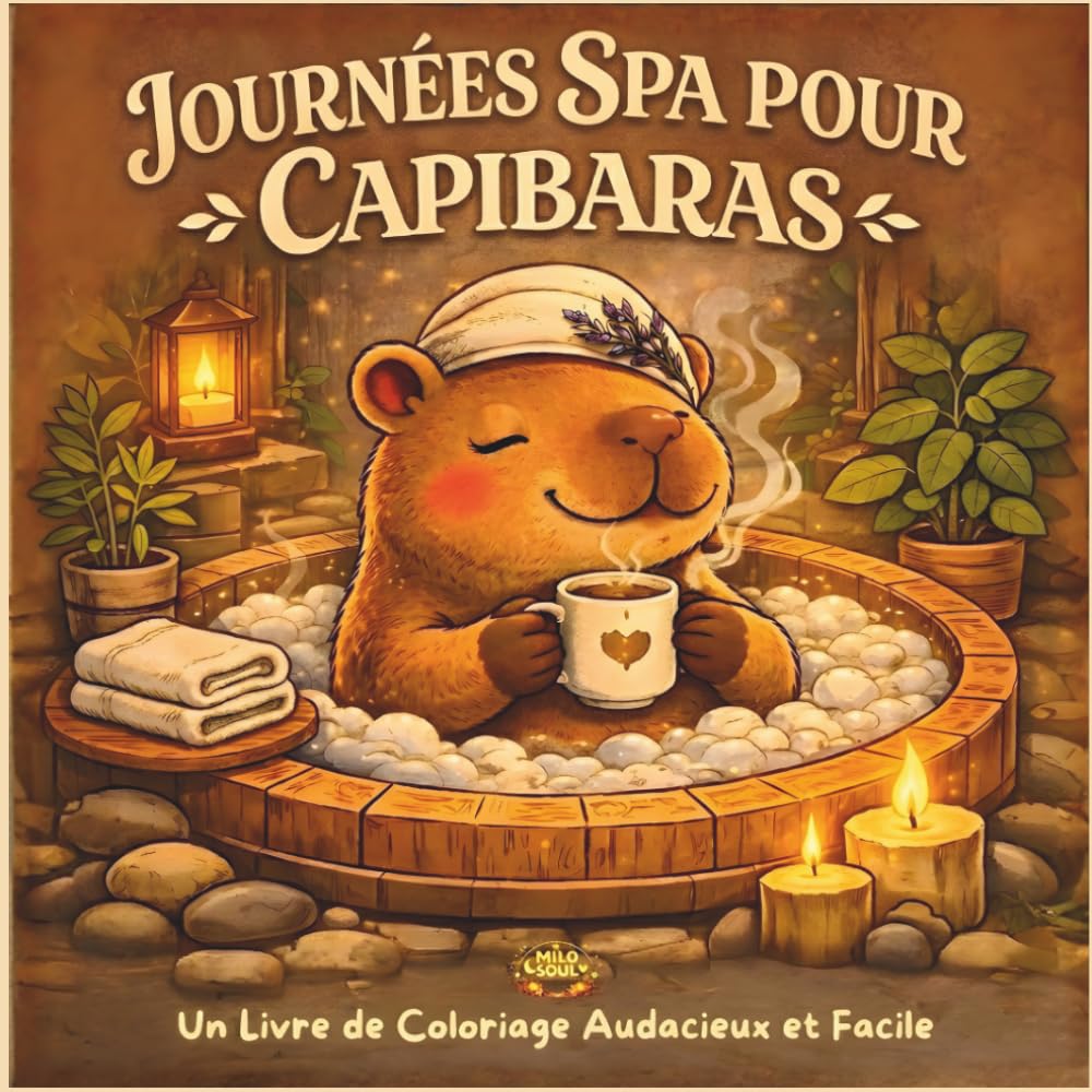 Journées Spa avec le Capybara: Un livre de coloriage bold and easy avec rituels spa, bains chauds et doux moments de bien-être (Rituels Apaisants)