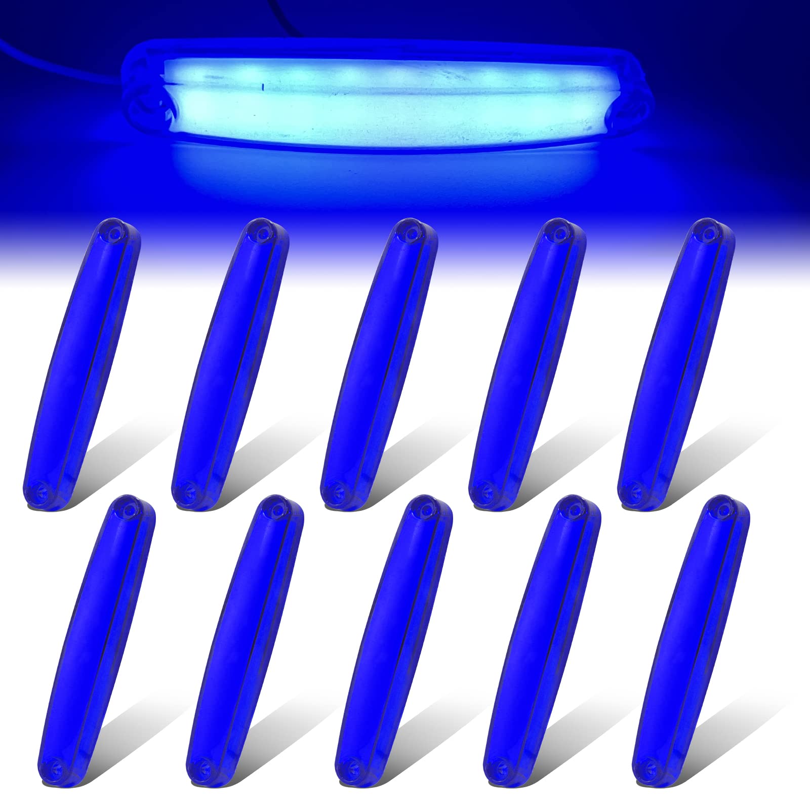 6 Feux De Gabarit LED Blanc 4 Inch - Indicateurs Position Latéraux 12V-24V Pour Remorque Camion