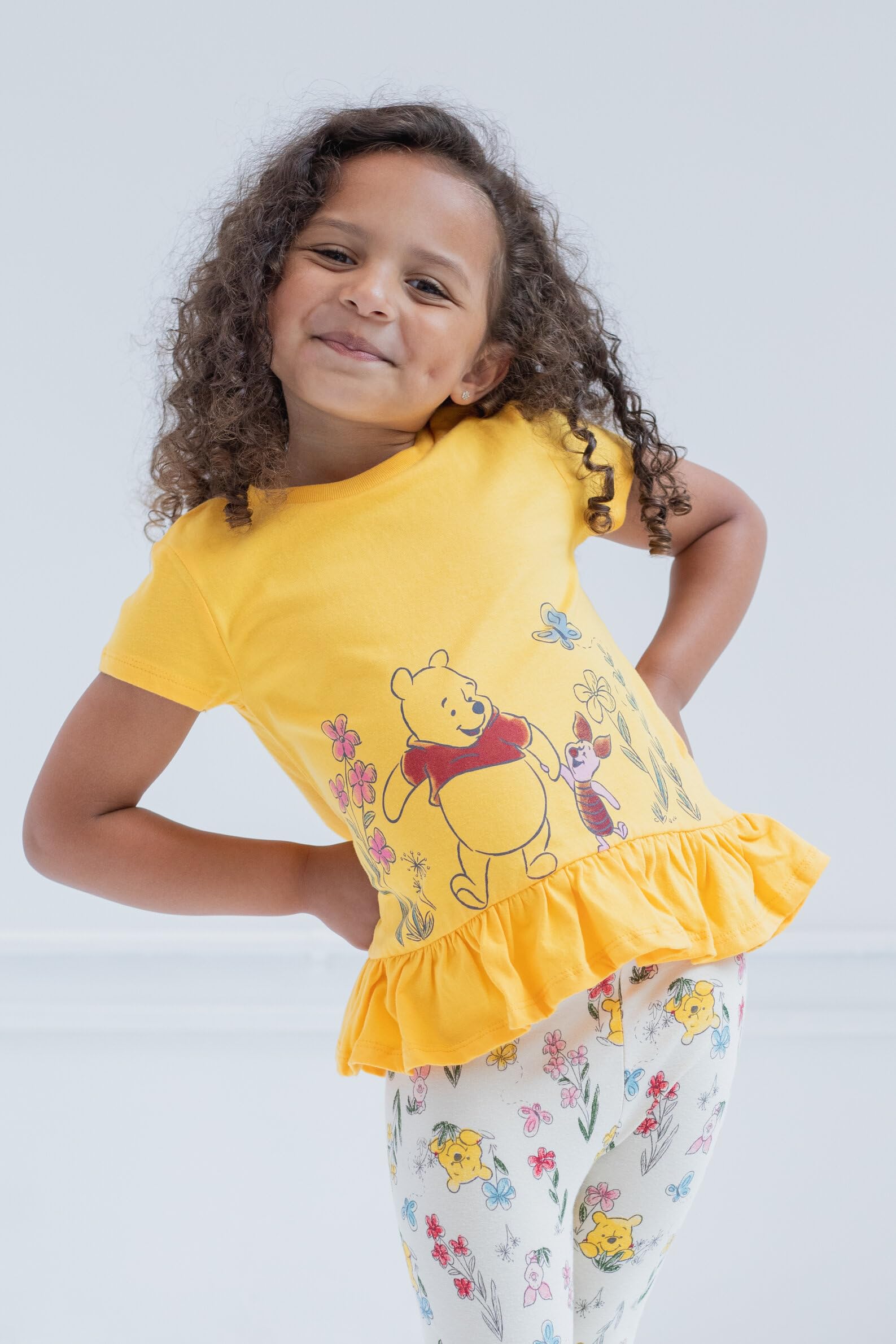 Disney Dziewczęcy T-shirt i legginsy z peplum zestaw strojów od noworodka do dużego dziecka rozmiary (0-3 miesięcy - 10-12)