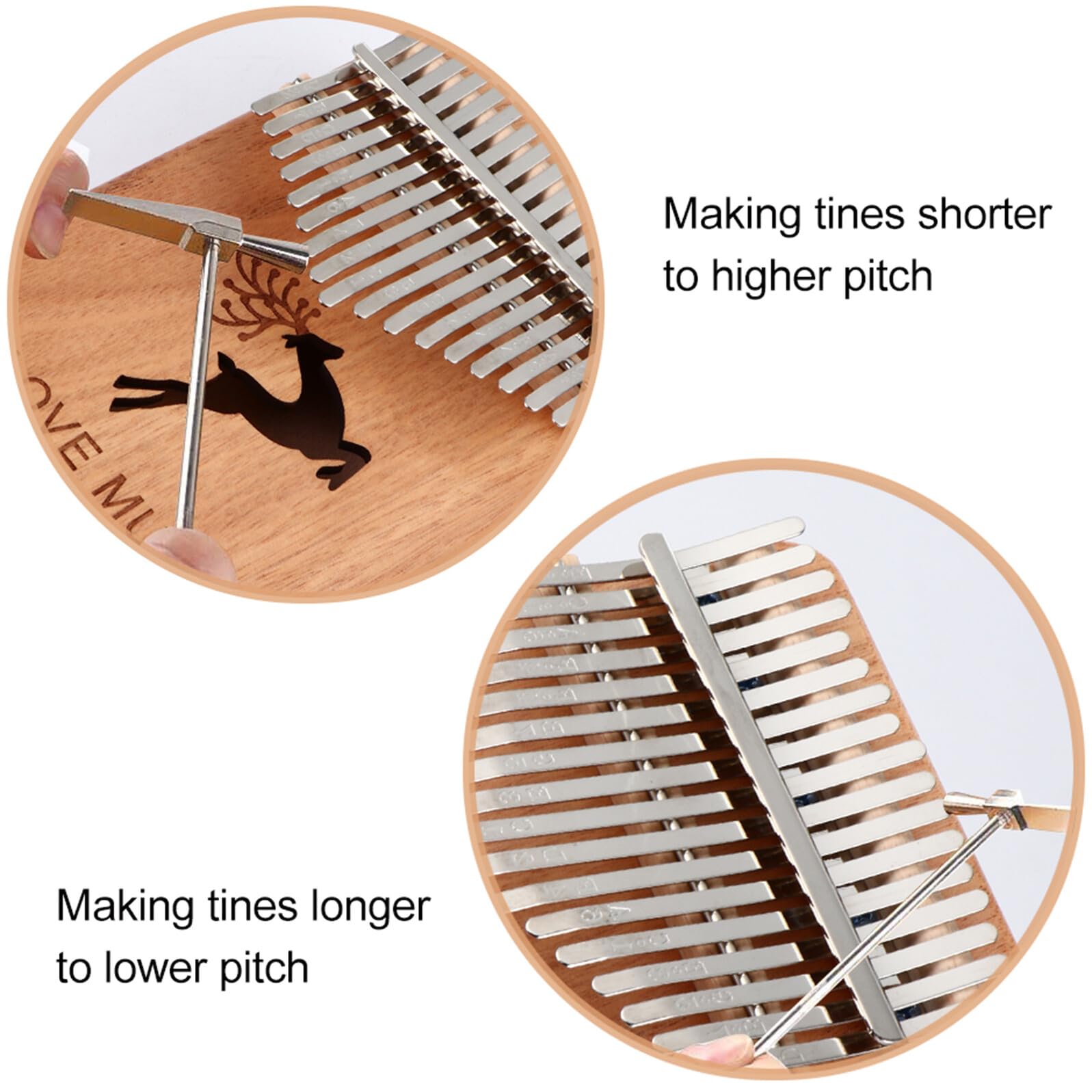 GLEAVI Instrument de Musique et Apprentissage Musical pour Débutants Facile à Utiliser 17 Touches Piano à Pouces en Bois Résonance