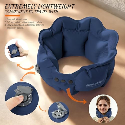Miniatura 5 de Almohada de cuello de viaje profesional Almohada de viaje para el cuello Almohada de viaje Almohada de cabeza voladora Accesorios de avión portátil