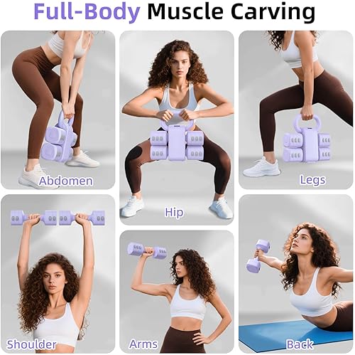 Miniatura 6 de Juego de mancuernas ajustables 2 en 1, 5 niveles mejorados, pesas de mano más pesadas para mujeres y hombres, cada una de 2.2/3.3/4.4/5.5/6.6