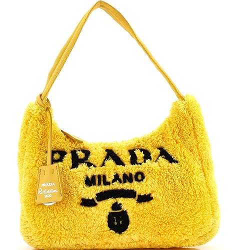 Prada, Pre-Loved Re-Edition 2000 Hobo Terry Cloth Mini, Yellow