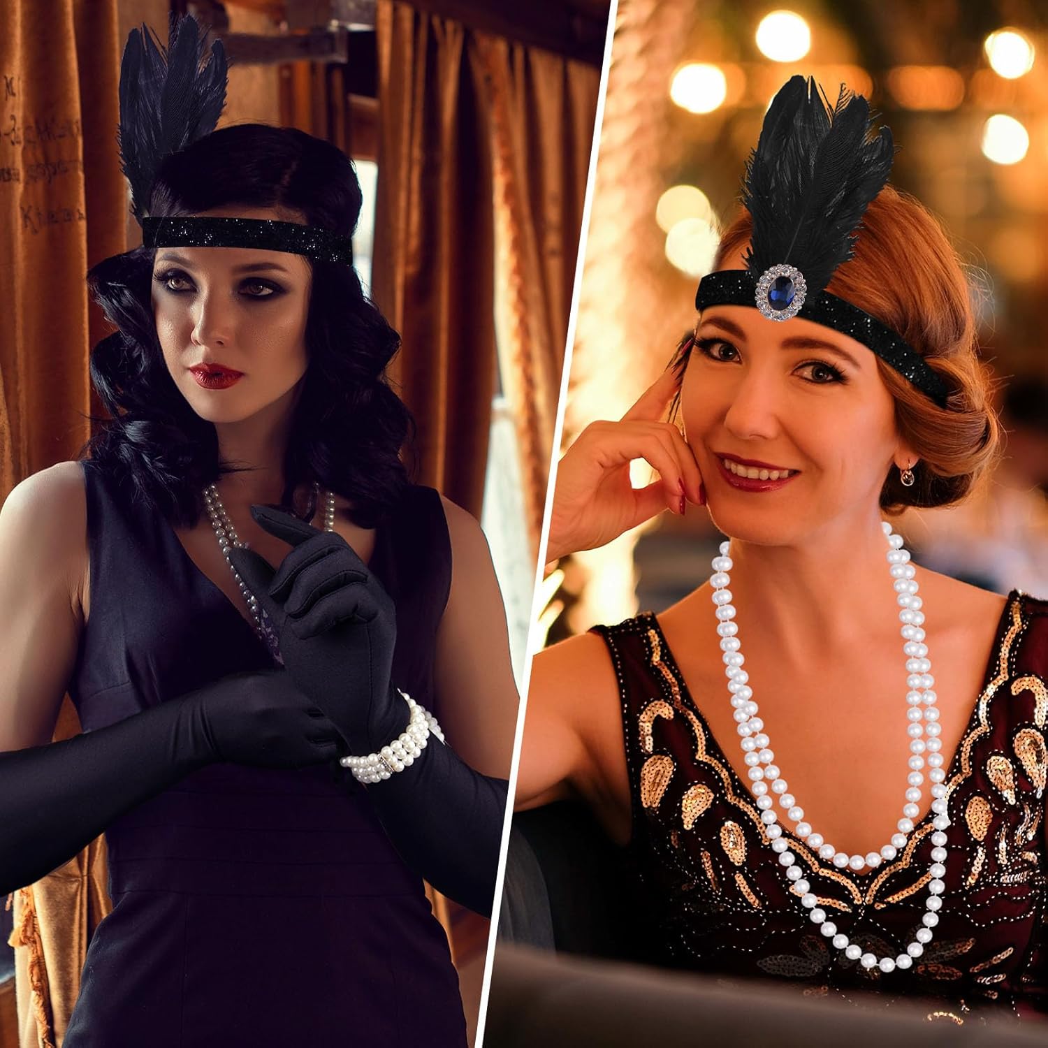 FEPITO 1920s Flapper Dresses for Women, Fringed Sequin Great Gatsby Dress for Women with 20s Accessories, Roaring 20s Costume - Image 5