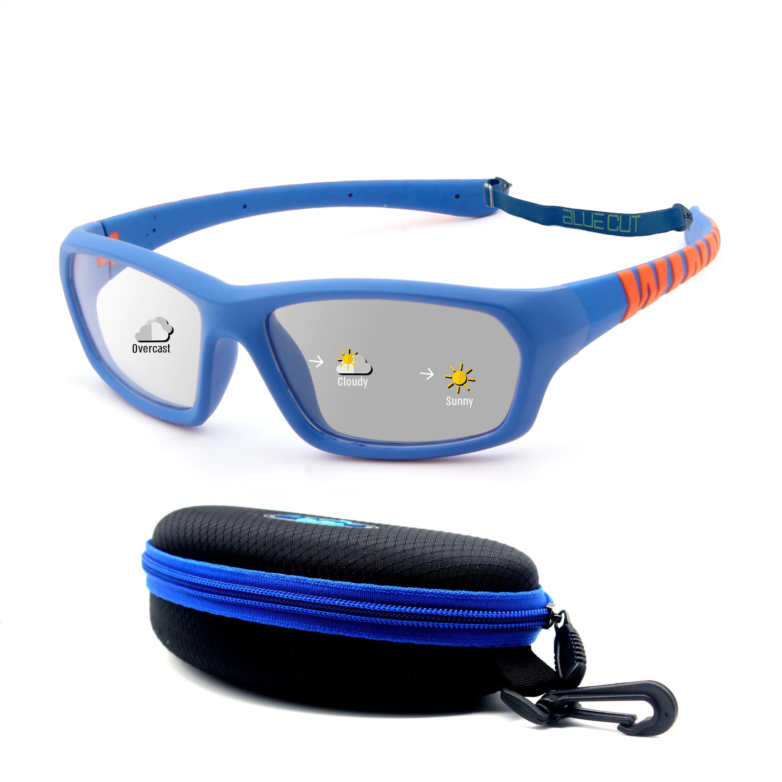 BLUE CUT Kids Sports Protection Goggles – Photochromic Safety Glasses for Children, Basketball, Baseball &amp; Outdoor Sports