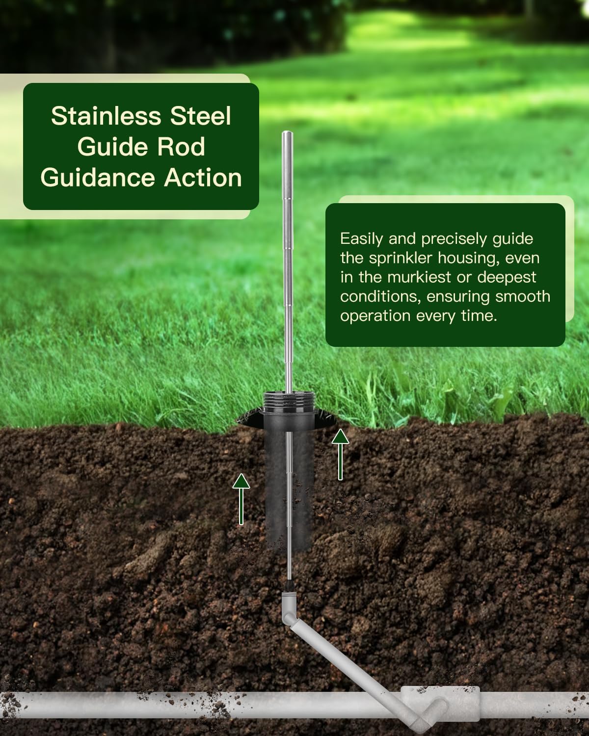 Herramienta de extracción de cabezales de aspersor – Fácil de quitar e instalar cabezales de aspersor sin cavar – Construcción de metal de alta resistencia – Se adapta a la mayoría de marcas como