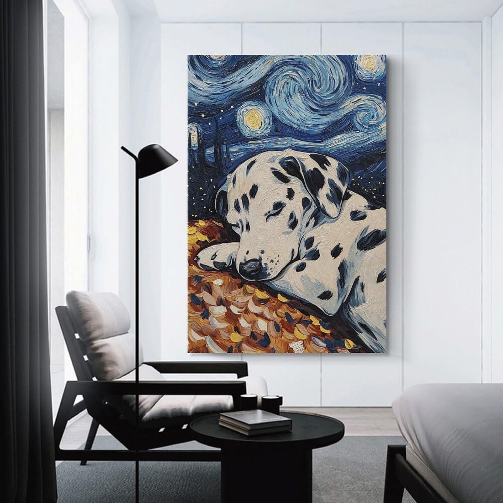 Junmoney Unframe-Style-19 Wall Picture Print Dalmatian Puppy Sleeping, 24X36inch(60X90cm), For Contemporary Homes, Apartments Or Offices, Decorative Canvas Decor For Home Updates