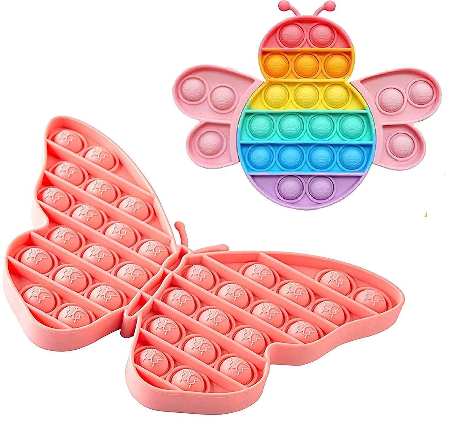 FunBlast Pop It Fidget Toy, Autism Special Needs Silicone Stress Reliever, Squeeze Sensory Toy (Butterfly+Bee) (B09B23L32G) Amazon Price History, Amazon Price Tracker