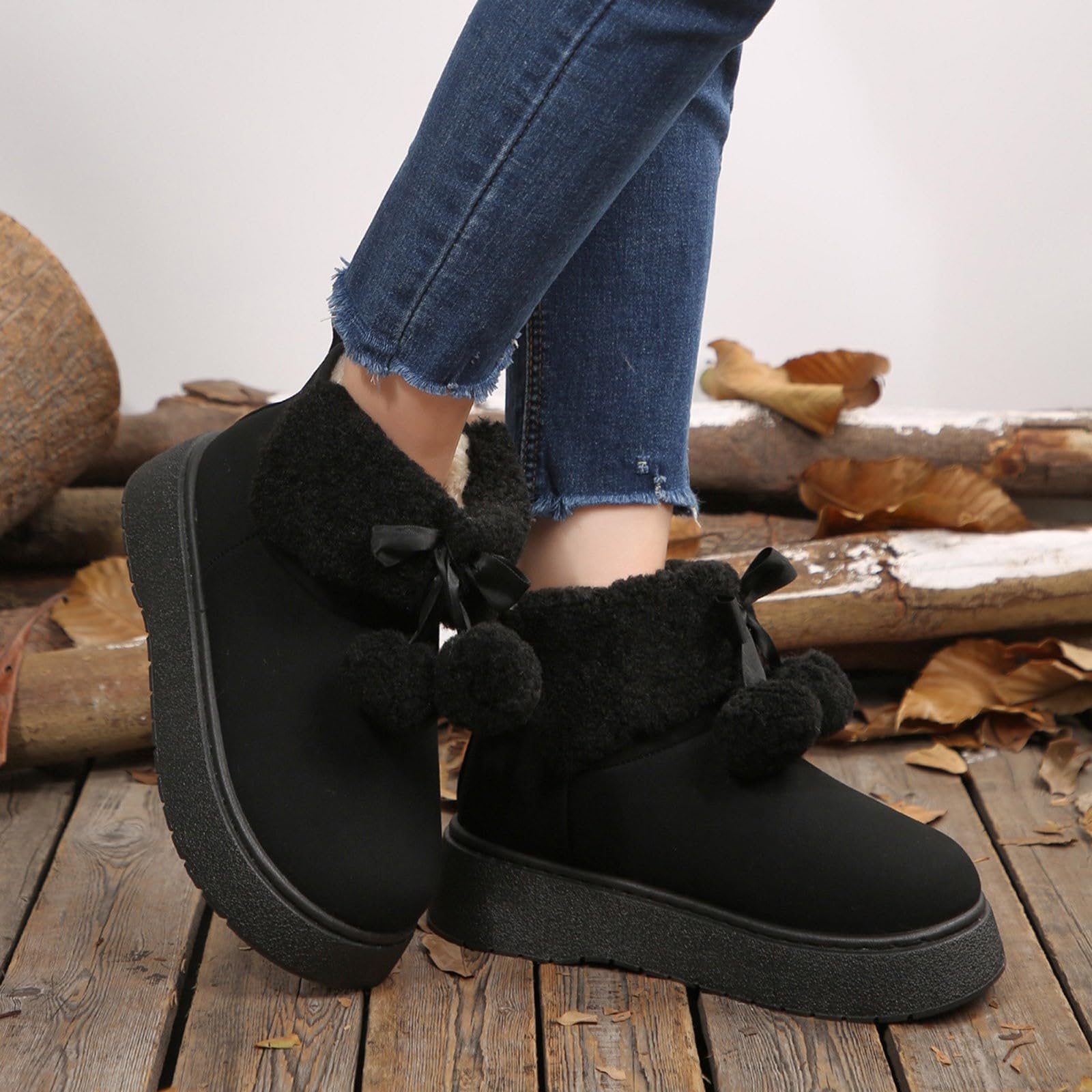 Apres Ski Femme Bottes De Neige Bottines Fourrées Chaussures Bottine Chaudes Hiver D'hiver Grand Froid Boots Chaussure Randonnée Pour Botte Imperméable Après-Ski Chaude Montantes Glacia Barefoot