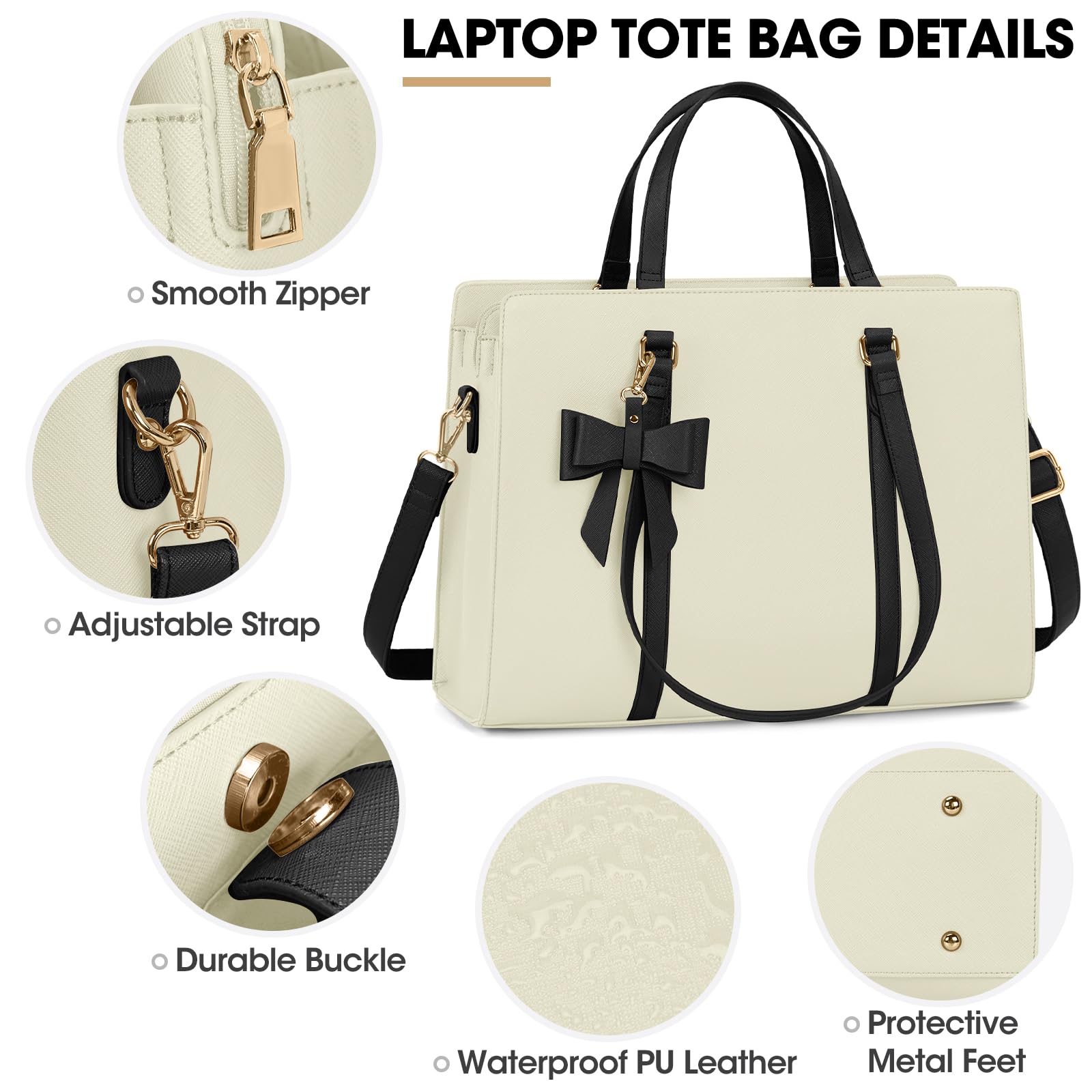 Borsa per computer portatile da 15,6 pollici borsa tote bag in pelle impermeabile valigetta per computer professionale business ufficio borsa da lavoro