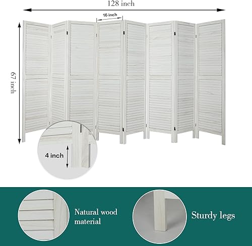 Miniatura 5 de Divisor de habitación de 6 paneles totalmente ensamblado separadores de habitación de madera de 56 pies y pantallas plegables de privacidad