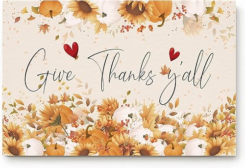 Tapete decorativo de bienvenida para puerta delantera, interior, con citas de cosecha de otoño de Acción de Gracias, girasol, calabaza, alfombra de