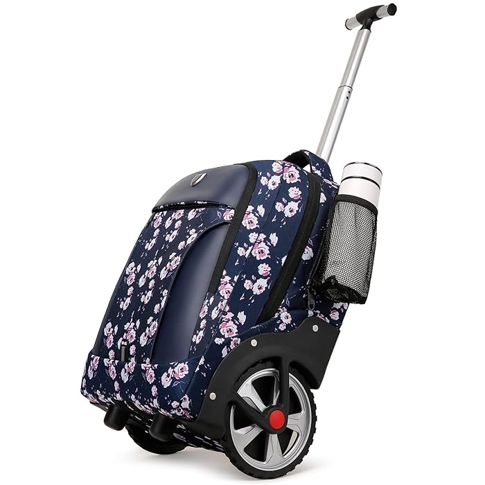 Buy Rolling Backpack Floral, Waterproof Backpack with Wheels for