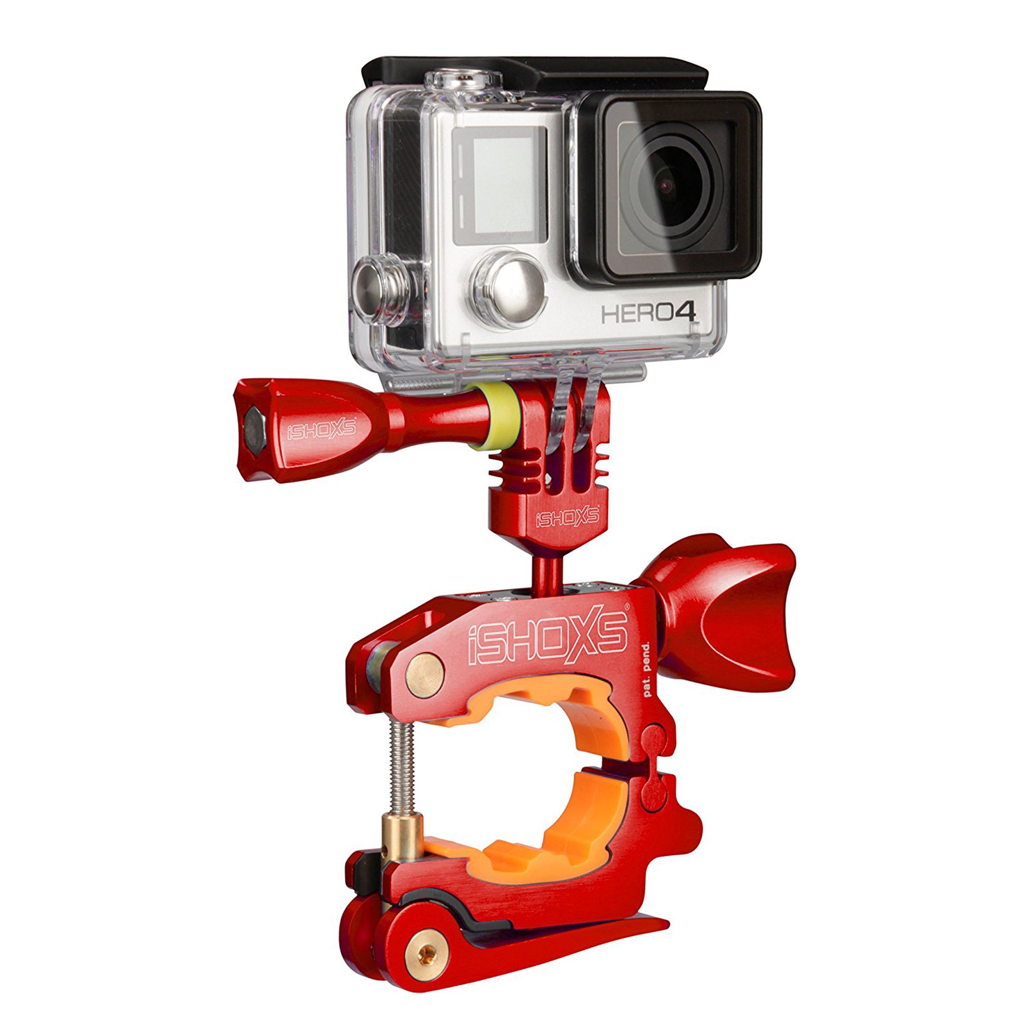 ProMount | Action Cam uchwyt na kierownicę rowerową | profesjonalny aluminiowy uchwyt pasujący do GoPro Hero i kompatybilnych kamer | średnica rury 20-40 mm | czerwony