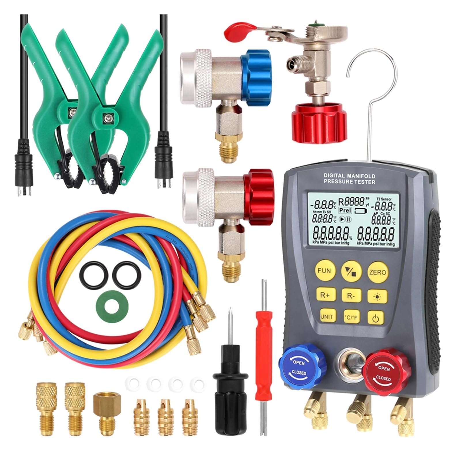 Druckmessgerät Kältetechnik Digital Vakuum Druck Verteiler Tester Verteiler Meter HVAC Temperatur Tester Für Heimwerker