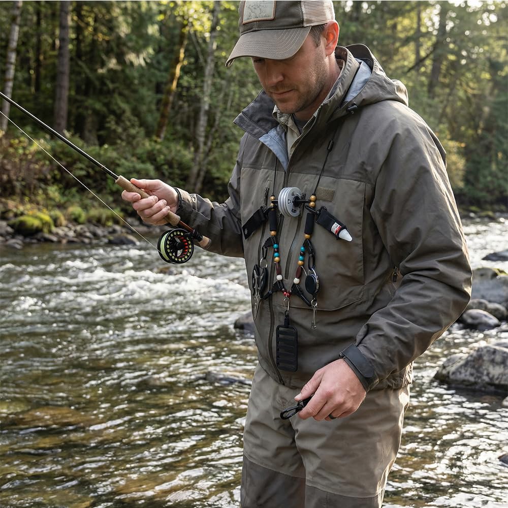 Raprance Fly Fishing Lanyard, Adjustable Quick Release Tool Holder, Lightweight Fishing Accessories with Floatant Bottle Holder
