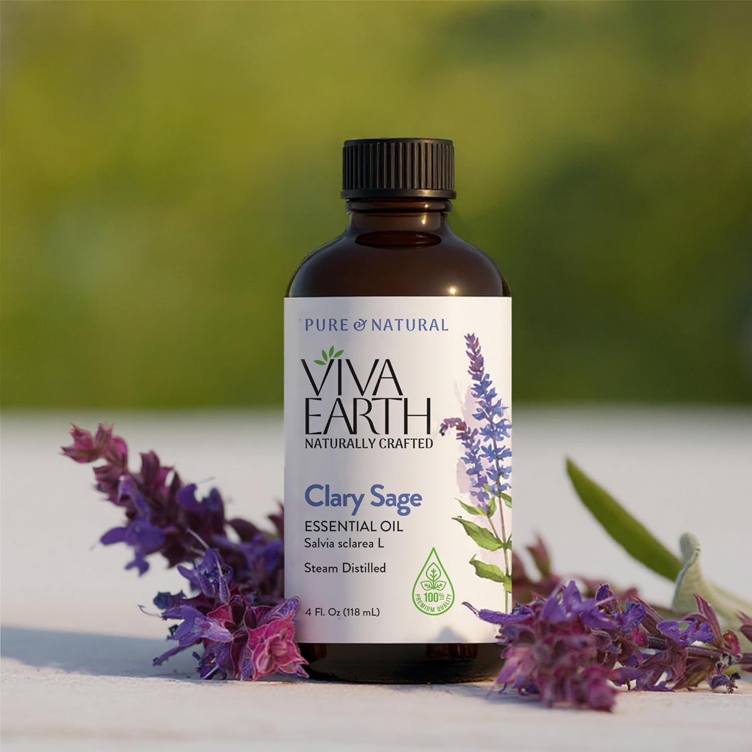 Clary Sage Essential Oil – 100% Pure and Natural Clary Sage Aroma for Diffusers, Aromatherapy, Hair and Scalp Care, Skin Care, Massage Oils, Soap and Candle Making – with Dropper, 4 oz - Image 2