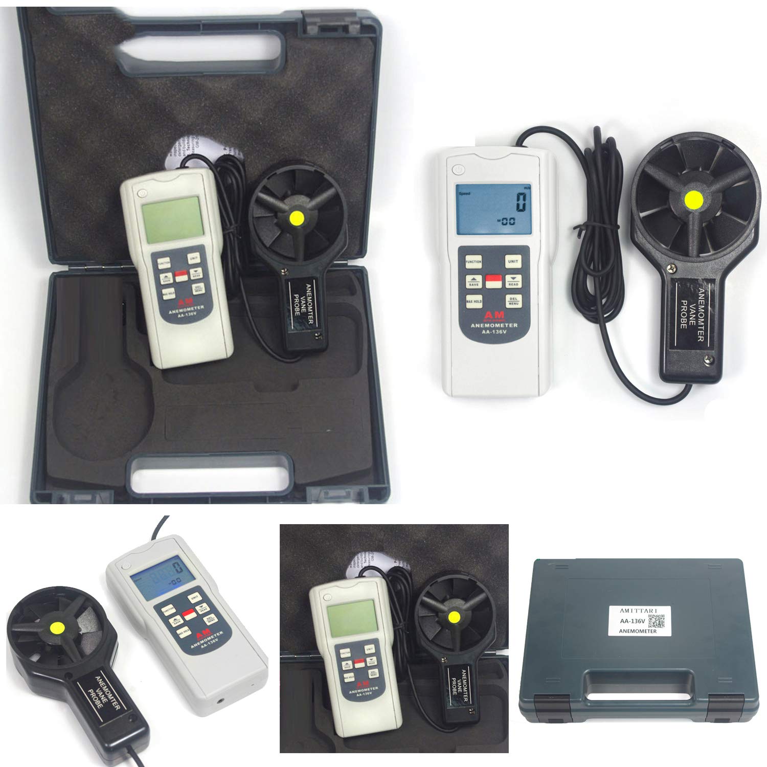 Thermo Anemometer Wind Speed Meter Air Flow Meter with LCD Backlight