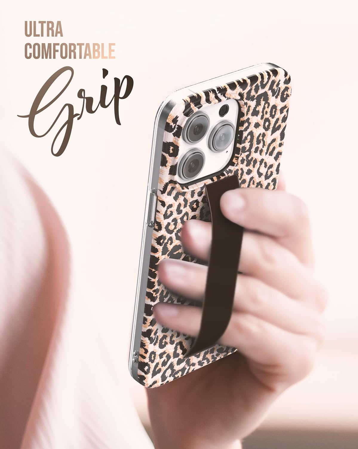 ENCASED Hand Loop Case Designed for iPhone 14 PRO with Strap and Tempered Screen Protector (Leopard) - Image 5