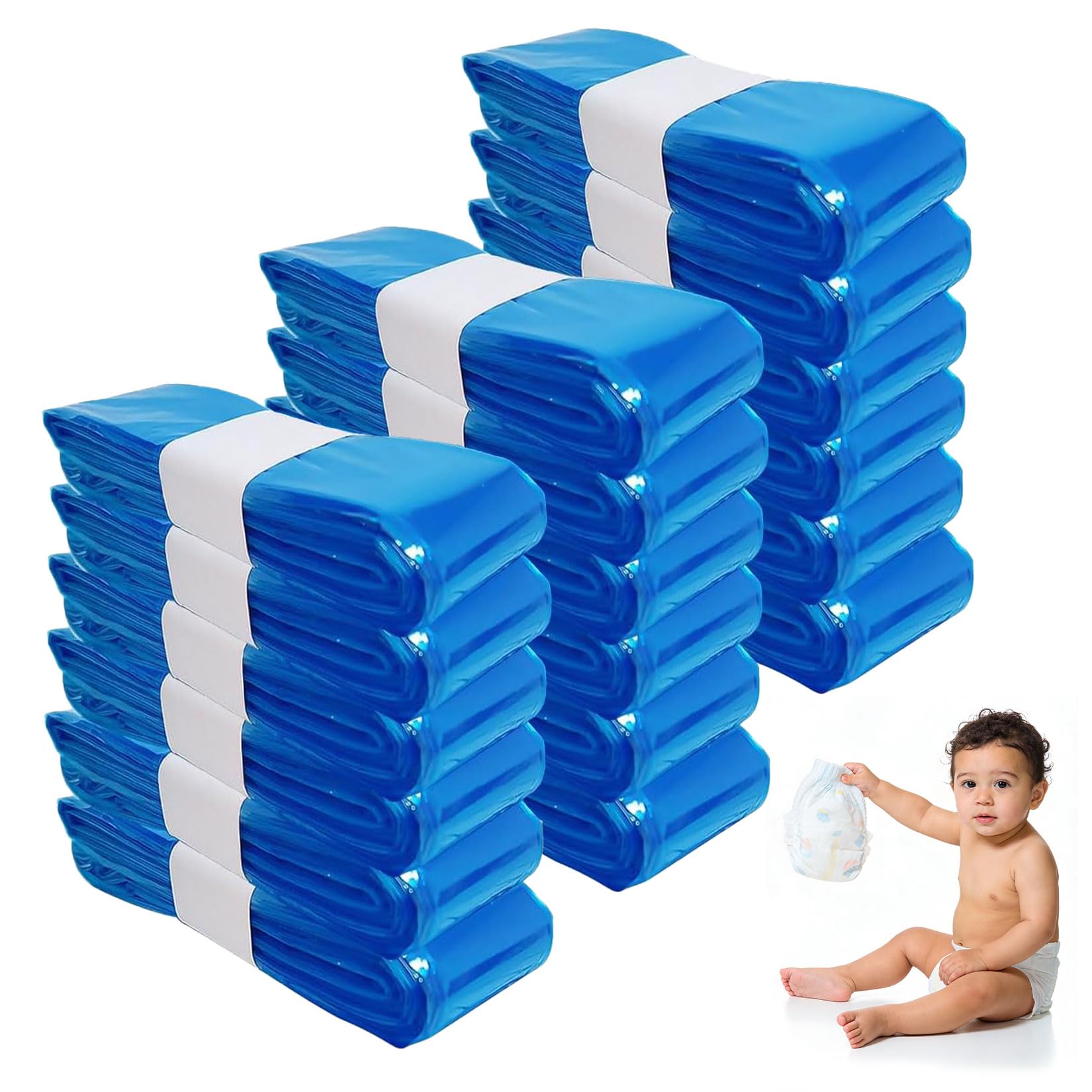 Herbst Lot de 18 recharges pour poubelle à couches - Bleu