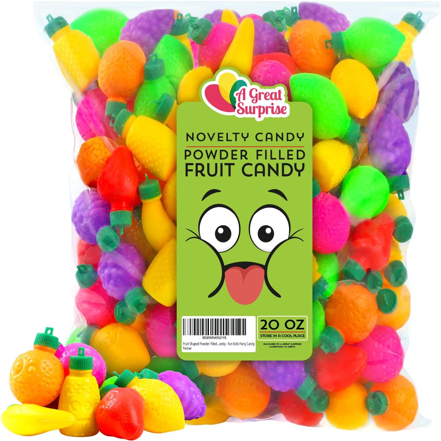 Fruit Powder Candy - Old School Candy - Goodie Bag Stuffers for Kids - Novelty Candy - 90's Candies - Fun Kids Party Candy