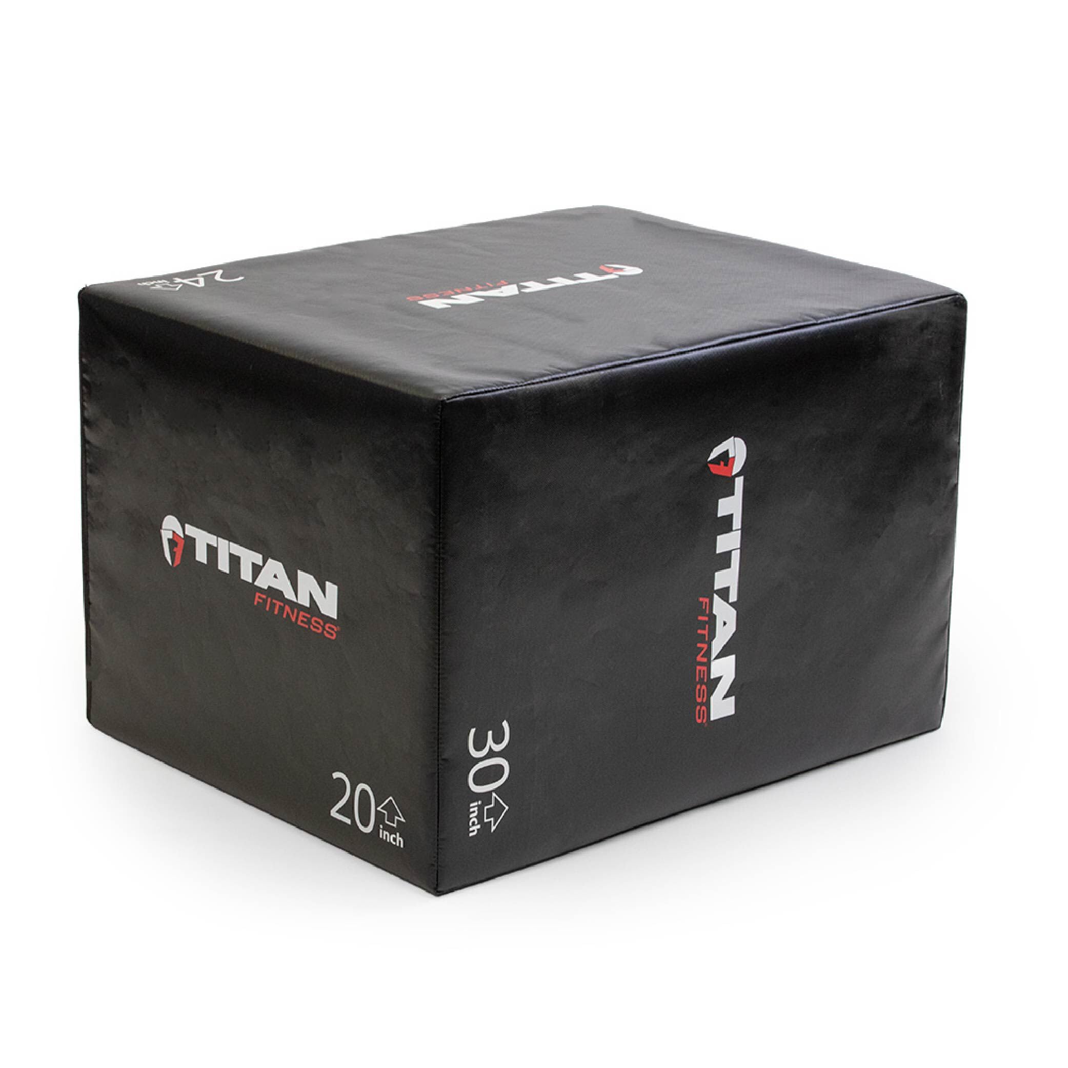 Titan Fitness 3-in-1 Soft Foam Plyometric Box, 20" x 24" x 30", Dense Foam Core with Soft Foam Padding, Plyometric Workouts