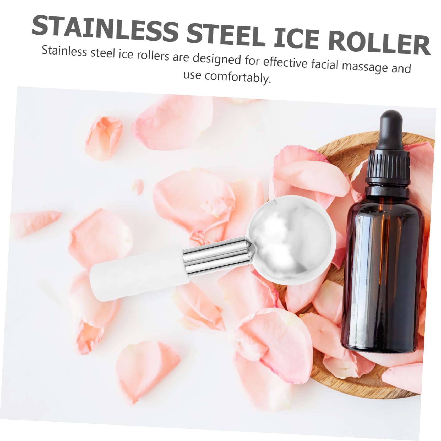 2 Stück-pack Gesichtsmassagegerät mit Eisrollerkugel aus Edelstahl