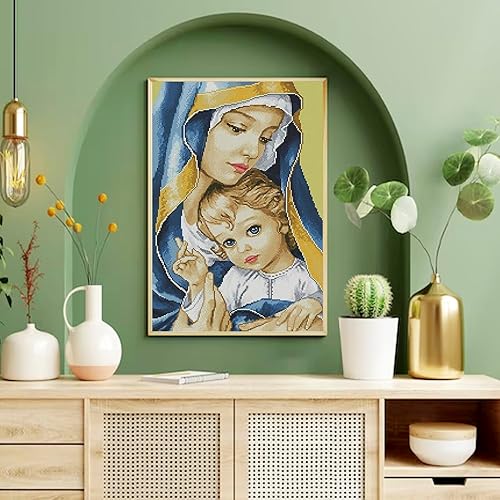 Miniatura 7 de DIYDECORFUN Kits de pintura de diamantes de Jesús de Navidad para adultos principiantes, 5D completos redondos kits de diamantes religiosos, pintura