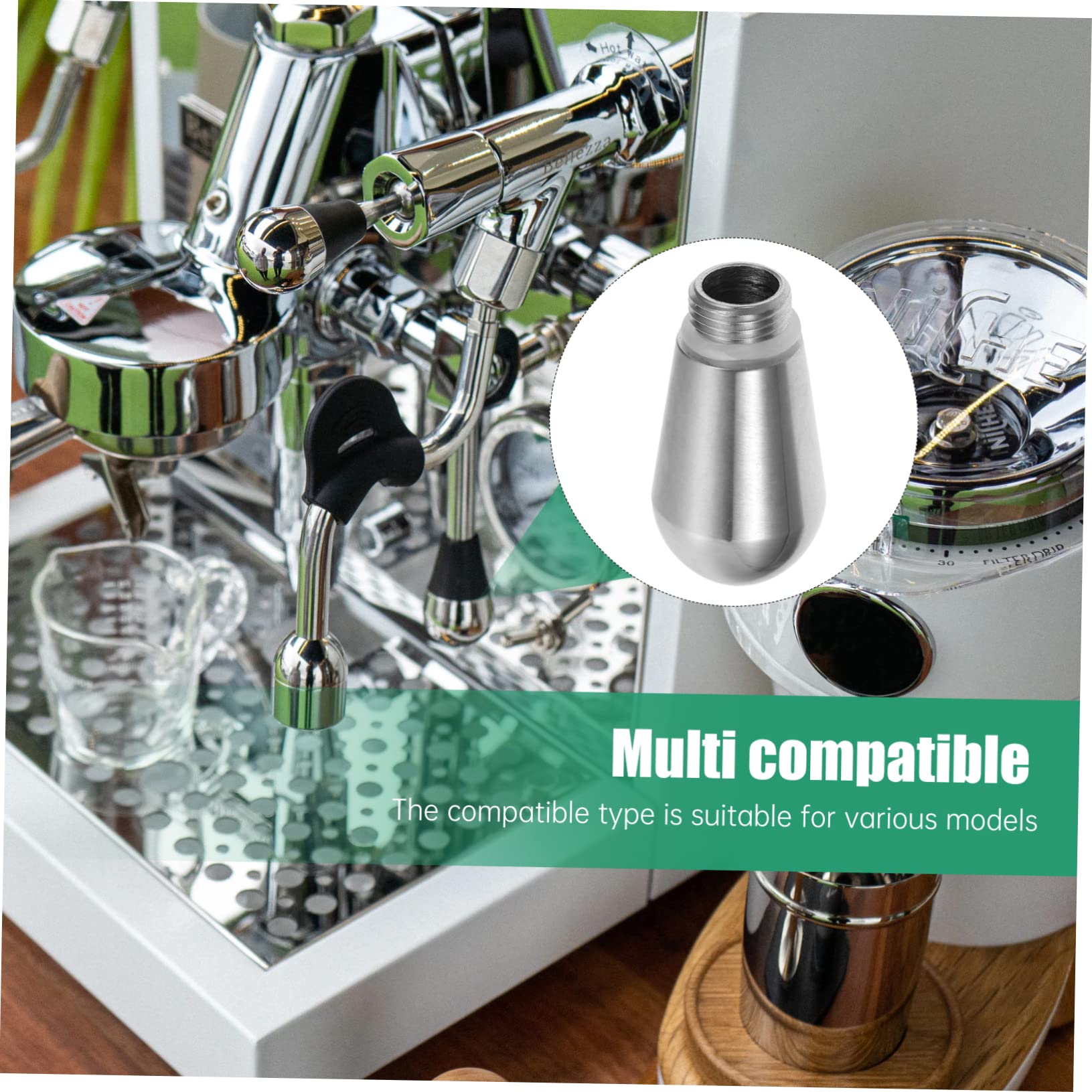 Cabilock Metal 3 Piezas boquilla de vapor cafetera metalica caños de cafetera de acero inoxidable espuma leche maquina de cafe salida de la máquina de café accesorio para cafetera