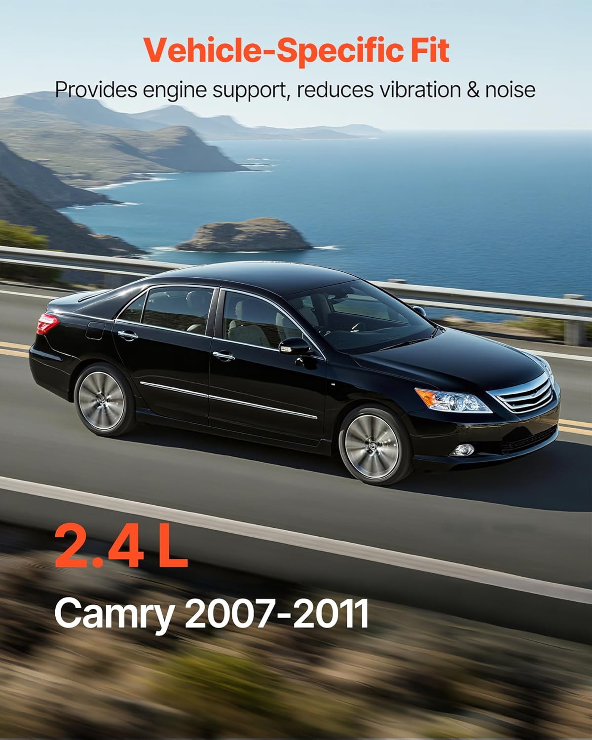 VEVOR Engine Motor Mounts, Set of 4, Compatible with 2007–2011 Toyota Camry 2.4L L4, Replace OE# A62009, A4207, A4211, A4274, Secure Support